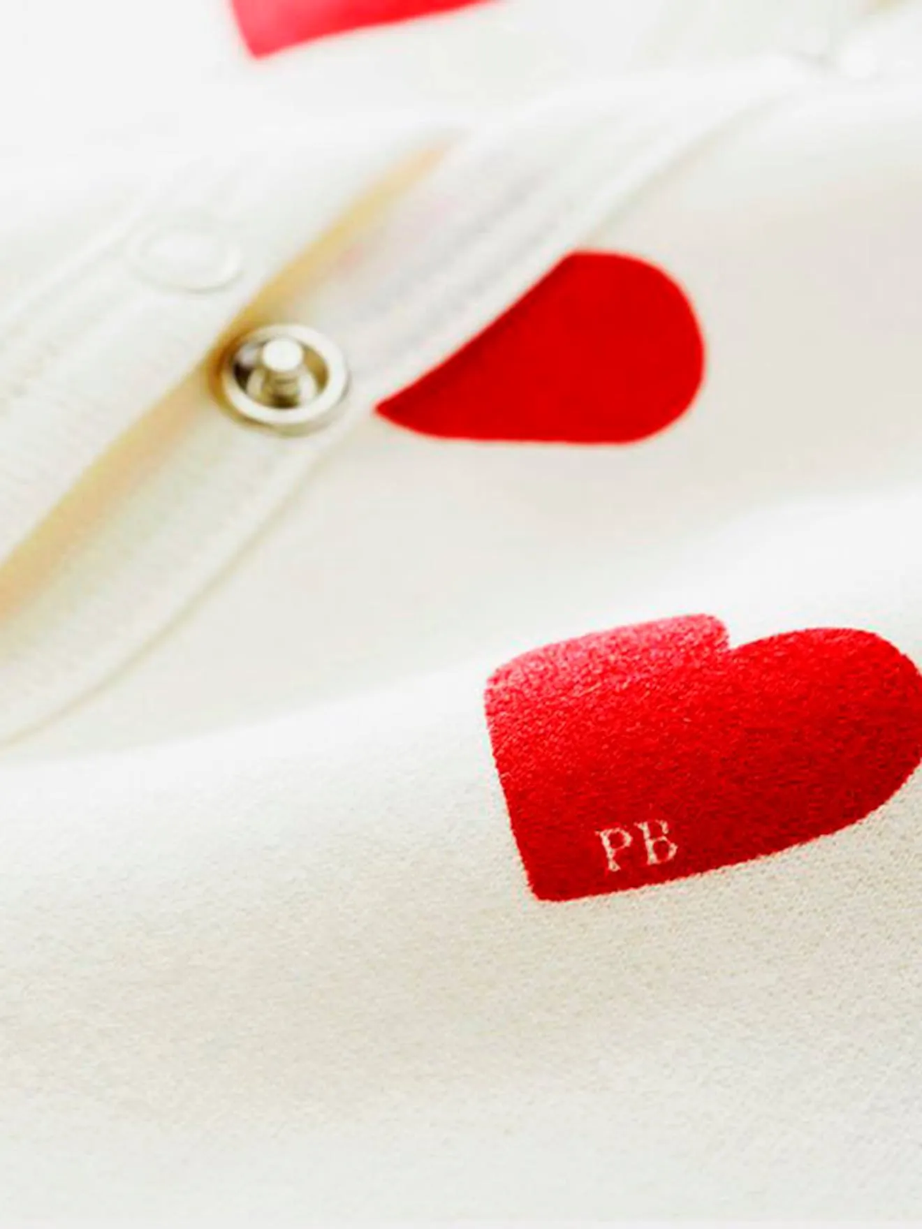 Pelele para bebé con corazones de felpa Petit Bateau