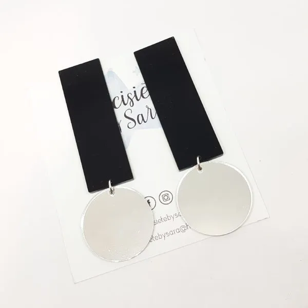 Pendientes Exclamación Negro/Plata