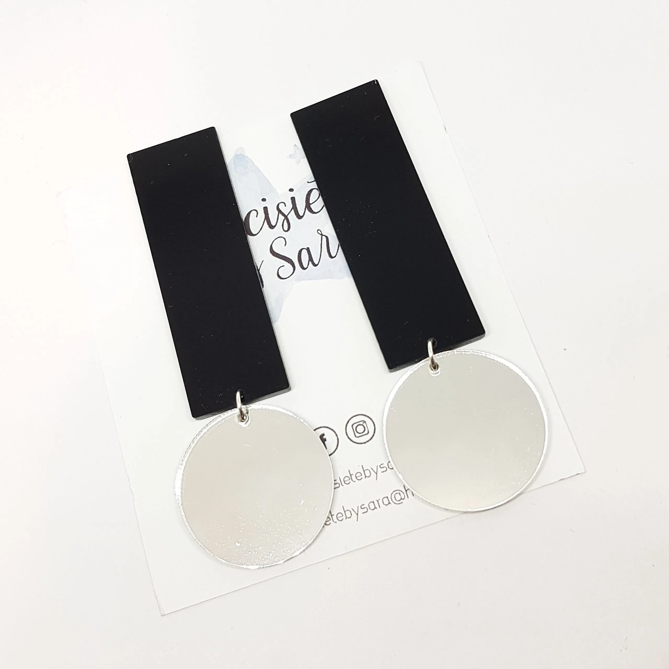 Pendientes Exclamación Negro/Plata