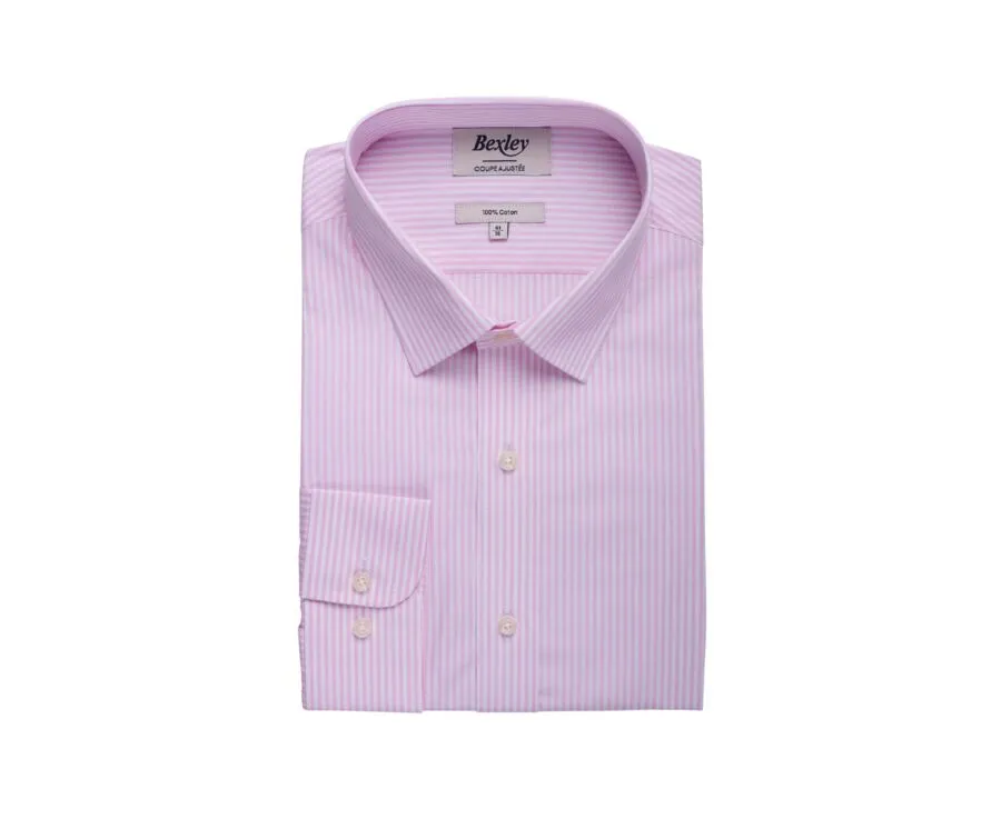 PINK AND WHITE STRIPED POPLIN SHIRT  MAXIMILIEN