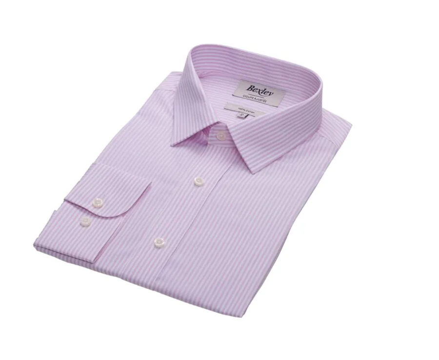 PINK AND WHITE STRIPED POPLIN SHIRT  MAXIMILIEN