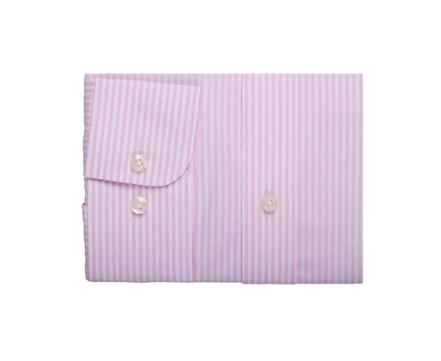 PINK AND WHITE STRIPED POPLIN SHIRT  MAXIMILIEN