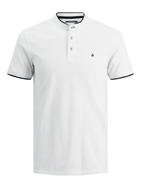 Polo básico de cuello mao blanco JJEPAULOS