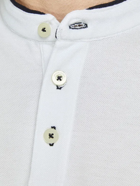Polo básico de cuello mao blanco JJEPAULOS