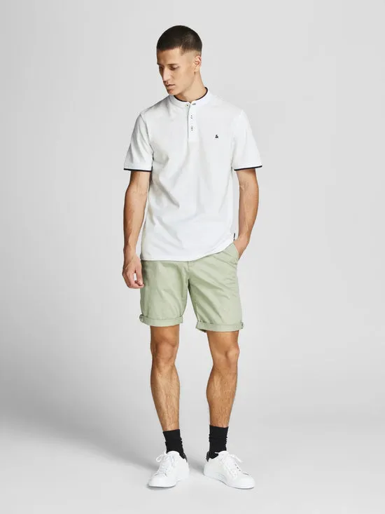 Polo básico de cuello mao blanco JJEPAULOS