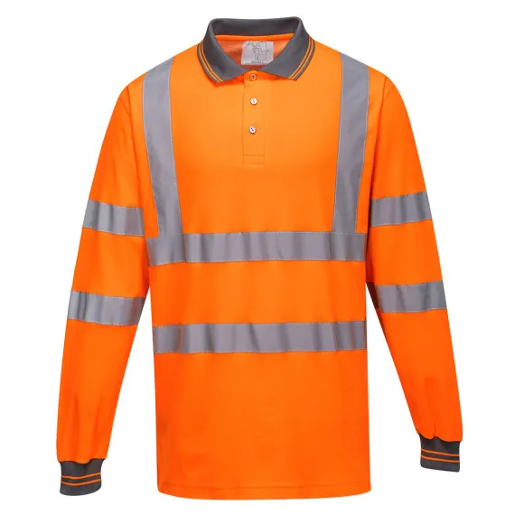 Polo de manga larga Cotton Comfort de tejido transpirable con cintas reflectantes PORTWEST S271