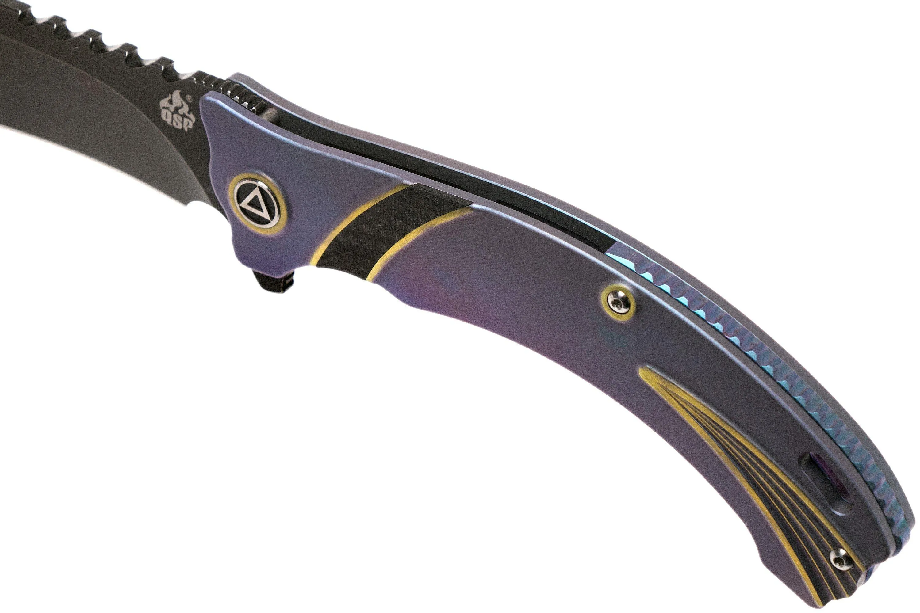 QSP KNIFE KYLIN QS119B TITANIUM CARBONFIBER NAVAJA