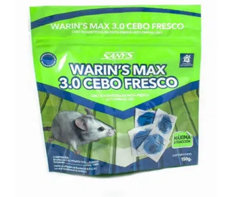 Raticida Warin´s Max 3.0 Cebo Fresco 150 g
