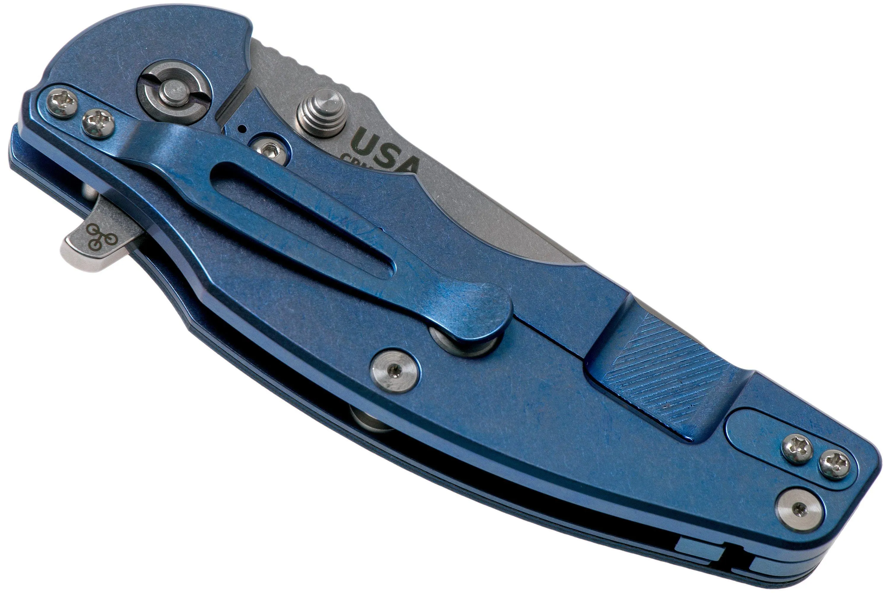 RICK HINDERER JURASSIC SPEARPOINT 20CV STONEWASH BLUE, BLUEBLACK G10 NAVAJA