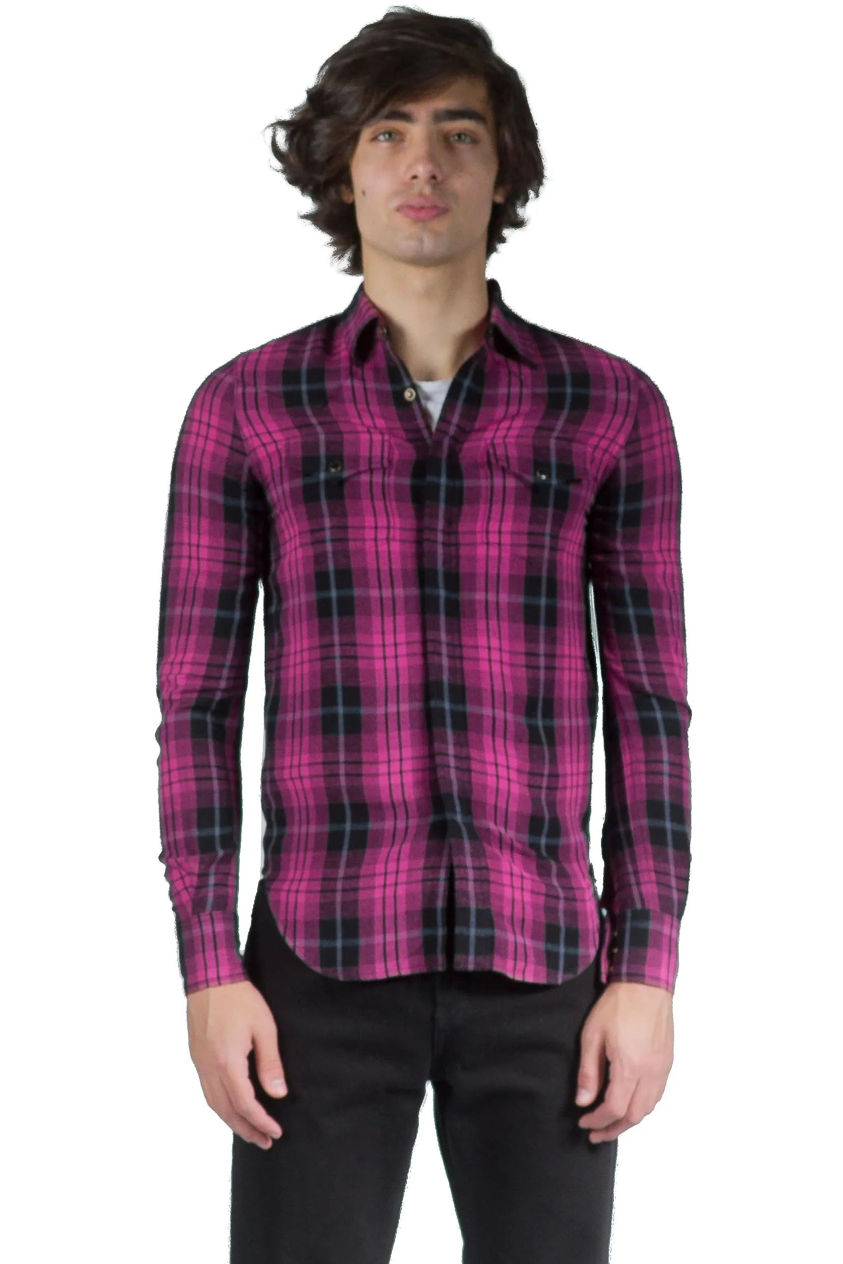 Saint Laurent Slim Western Shirt Black/Pink