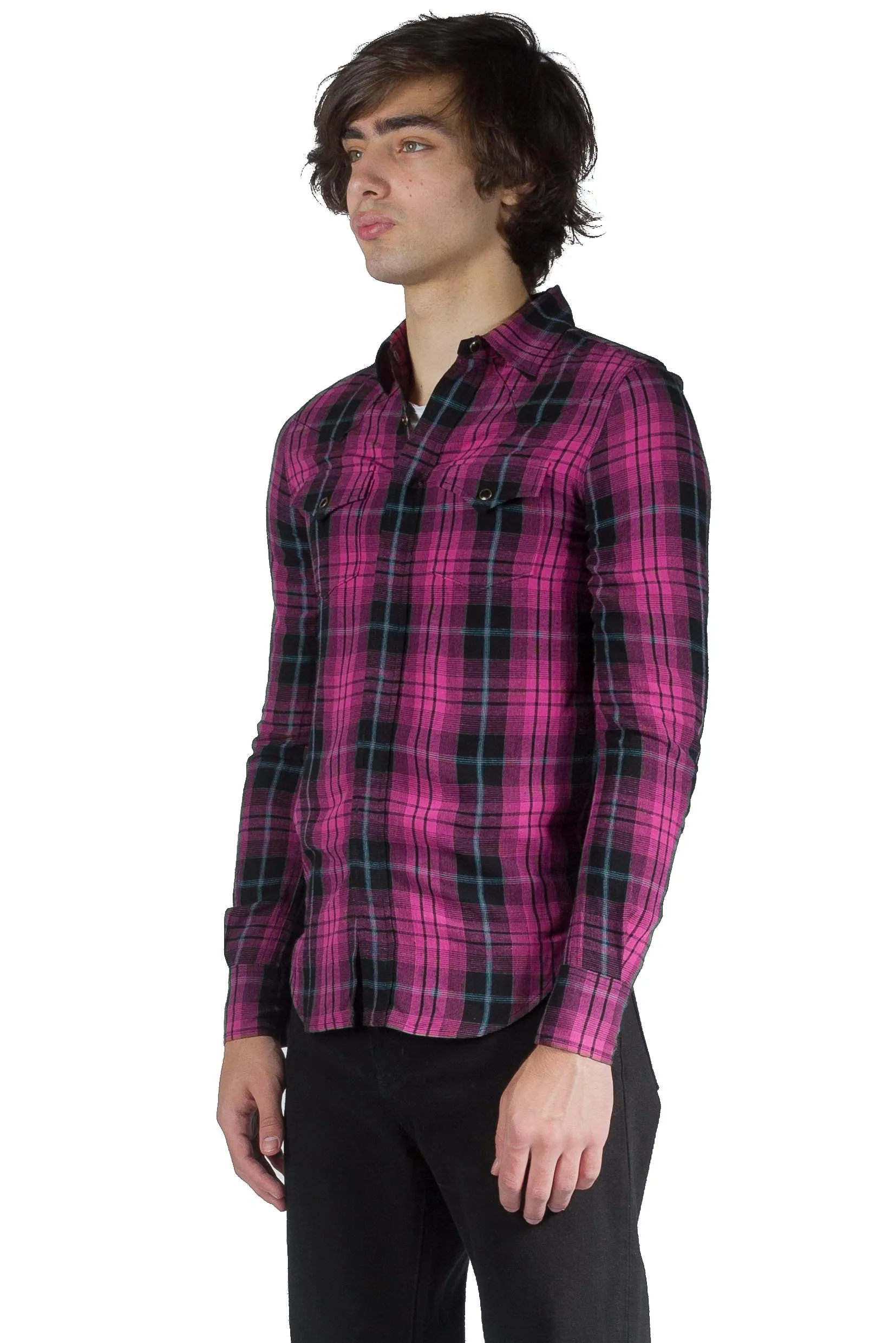 Saint Laurent Slim Western Shirt Black/Pink