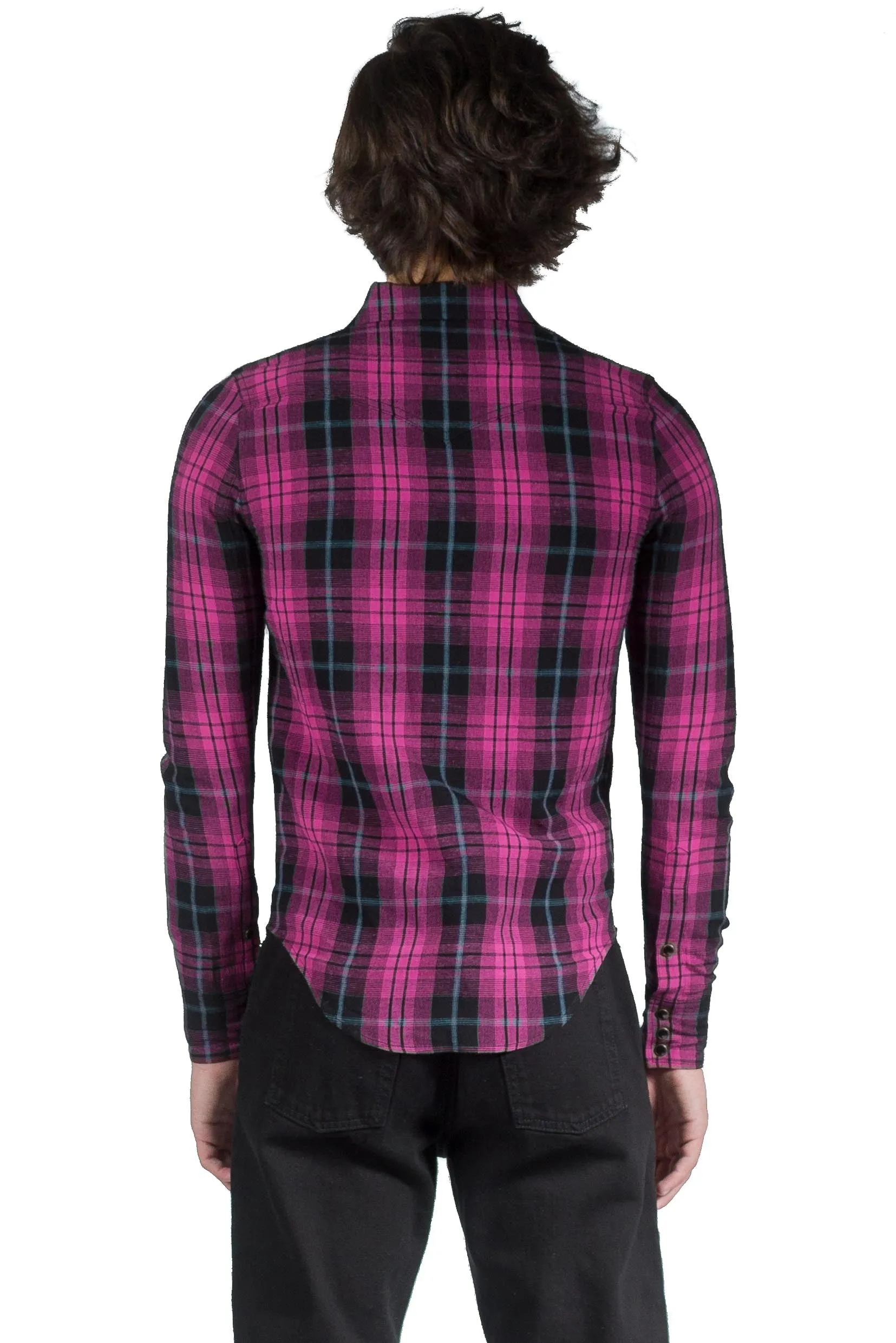 Saint Laurent Slim Western Shirt Black/Pink