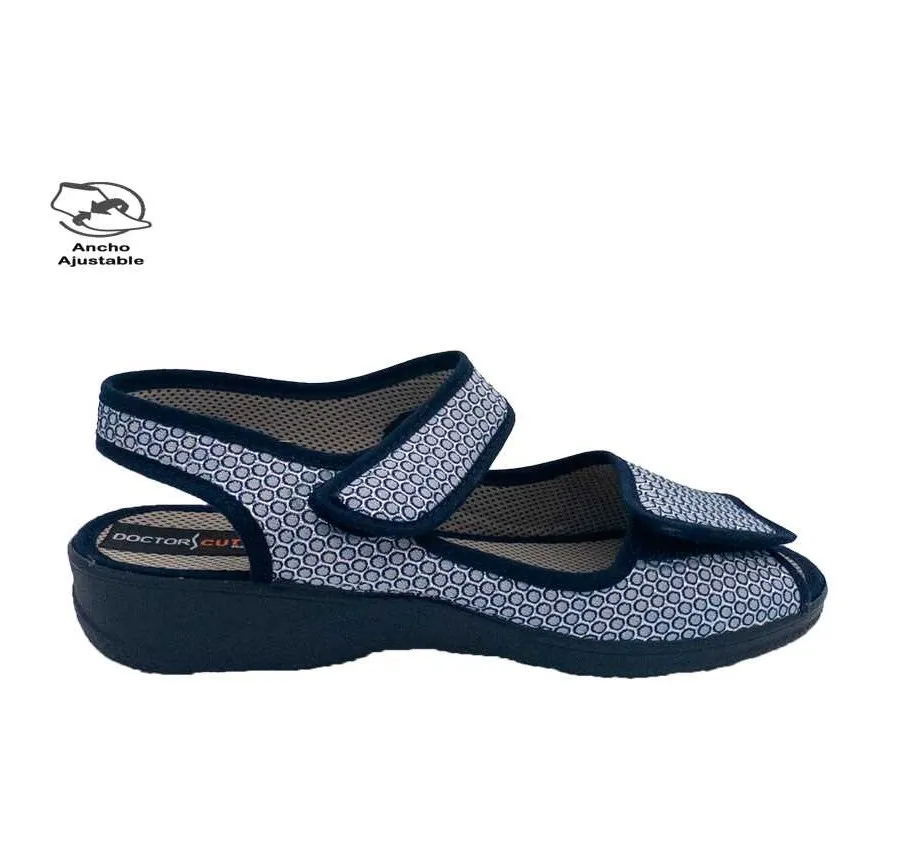 SANDALIA DOCTOR CUTILLAS 21783 ANATÓMICA 2 VELCROS PLAYERA CALLE DE MUJER MARINO 27647