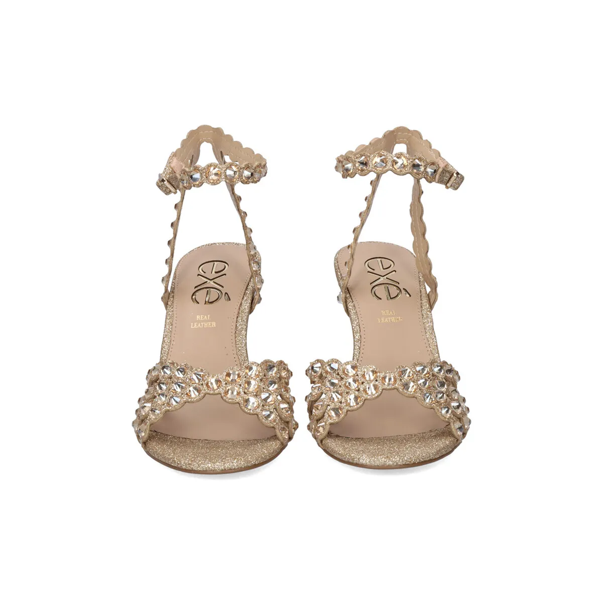 SANDALIA TACÓN REBECA376 GLITTER GOLD