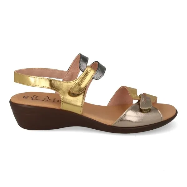 SANDALIAS CUÑA MEDIA COMODAS MUJER MOD. SOLERA METAL