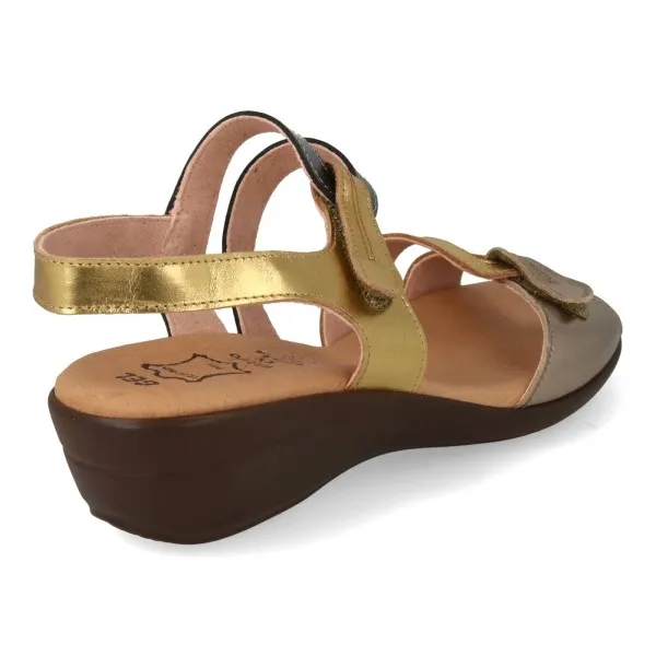 SANDALIAS CUÑA MEDIA COMODAS MUJER MOD. SOLERA METAL
