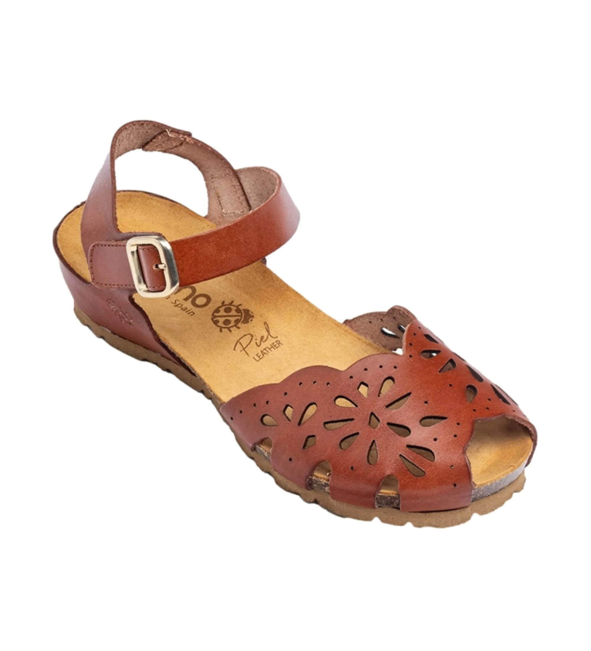 Sandalias de Piel Monaco 047 marrón