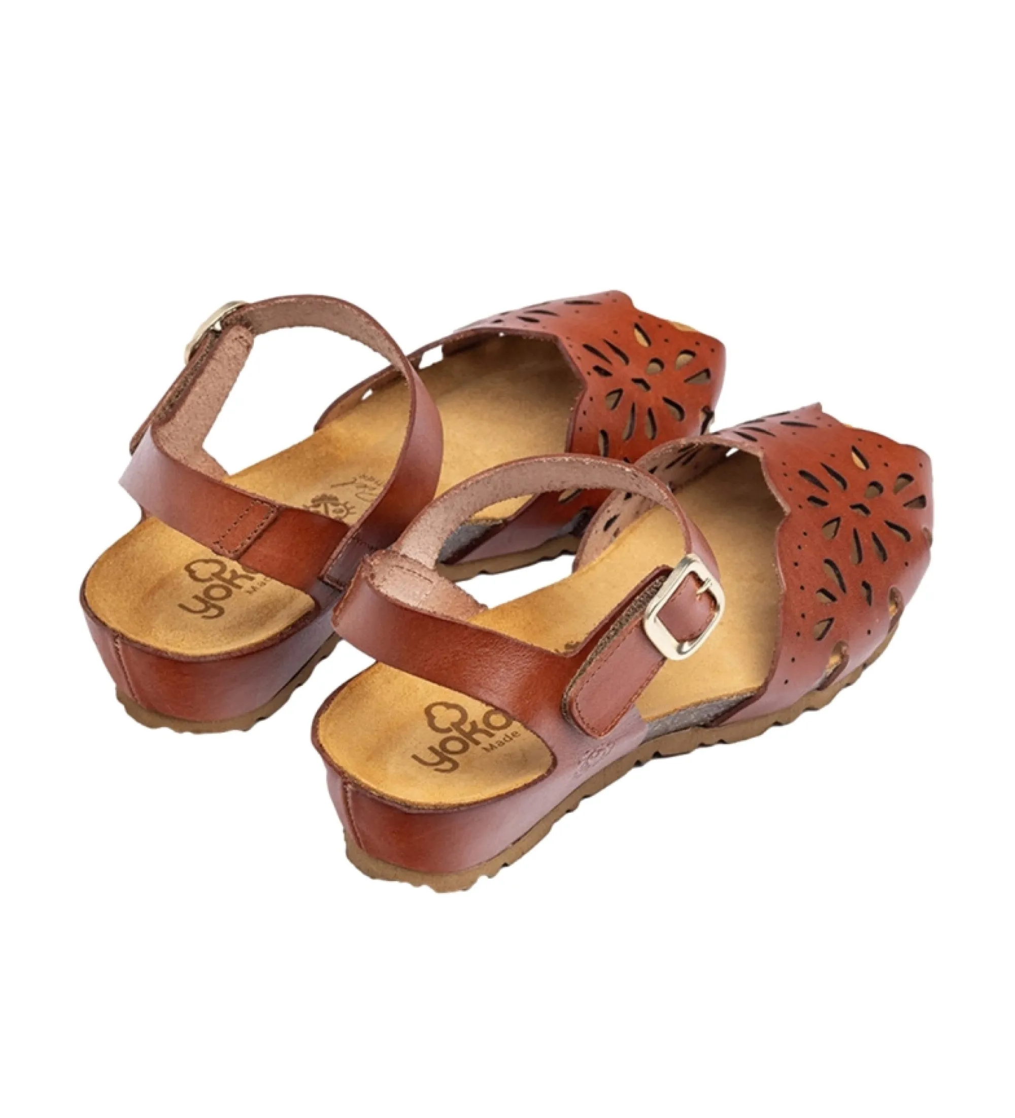 Sandalias de Piel Monaco 047 marrón