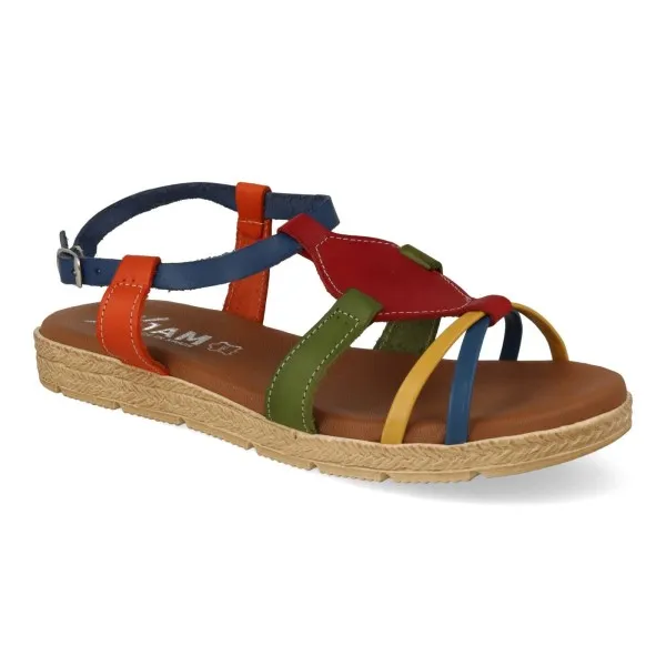 SANDALIAS PLANAS MUJER PIEL MOD. DANISA MULTI