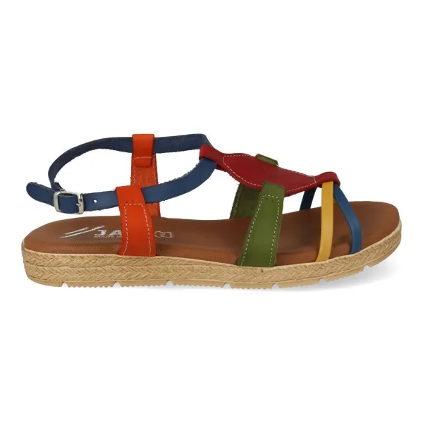 SANDALIAS PLANAS MUJER PIEL MOD. DANISA MULTI