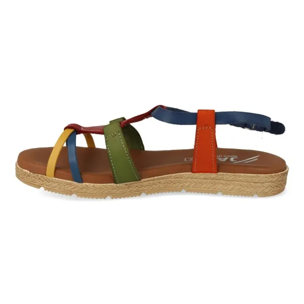 SANDALIAS PLANAS MUJER PIEL MOD. DANISA MULTI