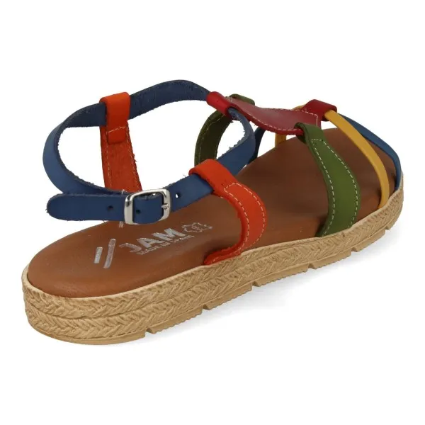 SANDALIAS PLANAS MUJER PIEL MOD. DANISA MULTI