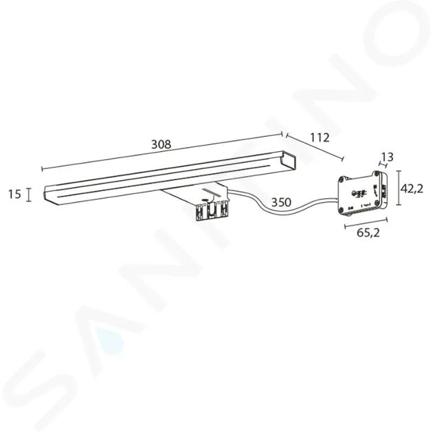 SAPHO FELINA  LUMINARIA LED, 8 W, LONGITUD 308 MM, CROMO FE030