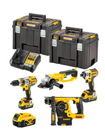 SET DEWALT DCK483P3T  DCH253 + DCD996 + DCF887 + DCG412 + 3 BAT 5,0AH + DCB1104 + 2 TSTAK VI