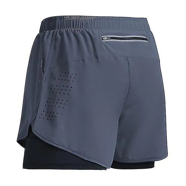 SPORT SHORTS MEN SPORTSWEAR DOUBLEDECK TRAINING SHORT PANT SUMMER 2 IN 1 BEACH HOMME CLOTHING JOGGING GYM RUNNING SHORTS Z