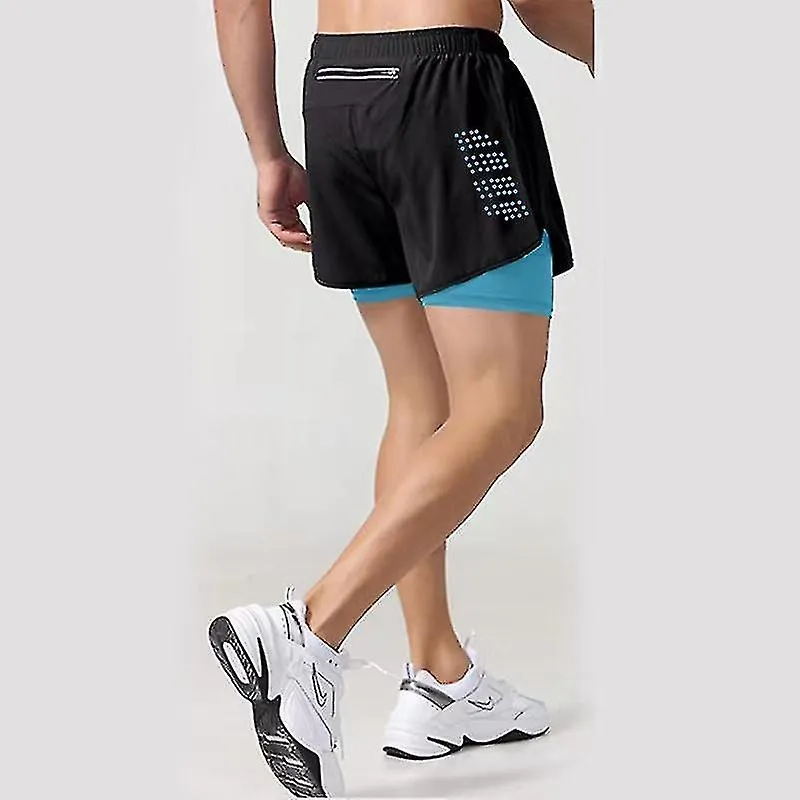 SPORT SHORTS MEN SPORTSWEAR DOUBLEDECK TRAINING SHORT PANT SUMMER 2 IN 1 BEACH HOMME CLOTHING JOGGING GYM RUNNING SHORTS Z
