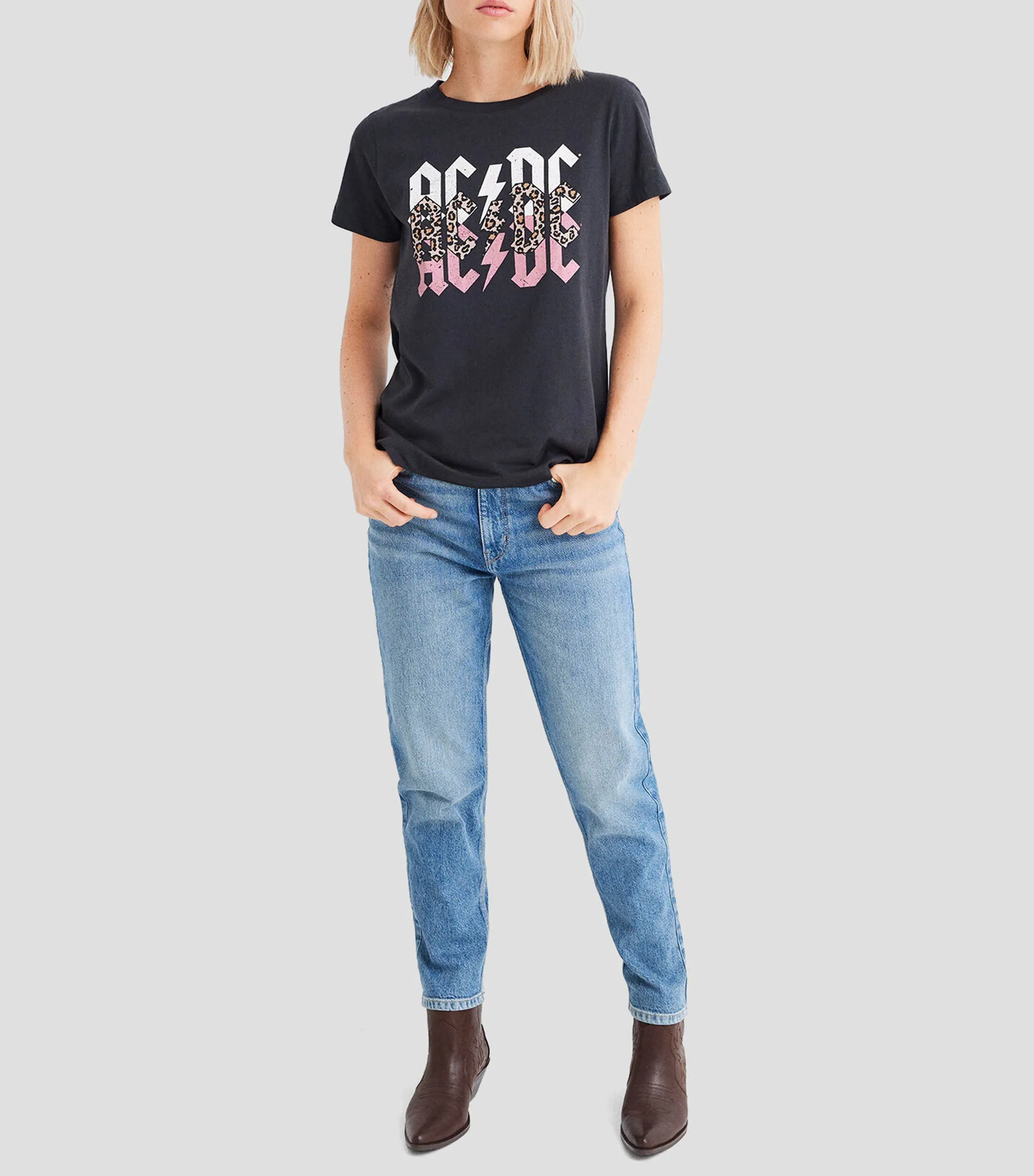Springfield Playera de cuello redondo con manga corta estampada Mujer