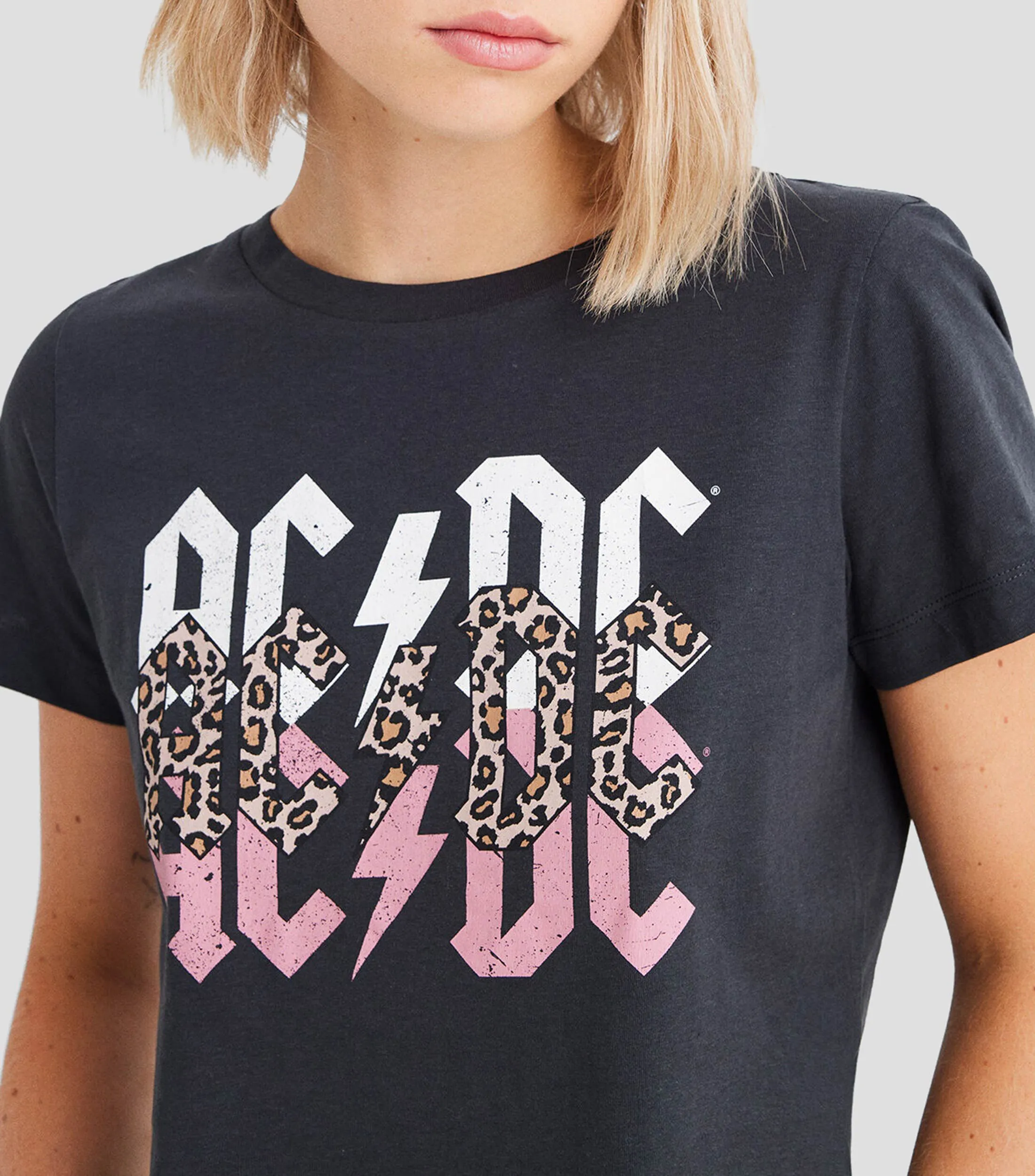 Springfield Playera de cuello redondo con manga corta estampada Mujer