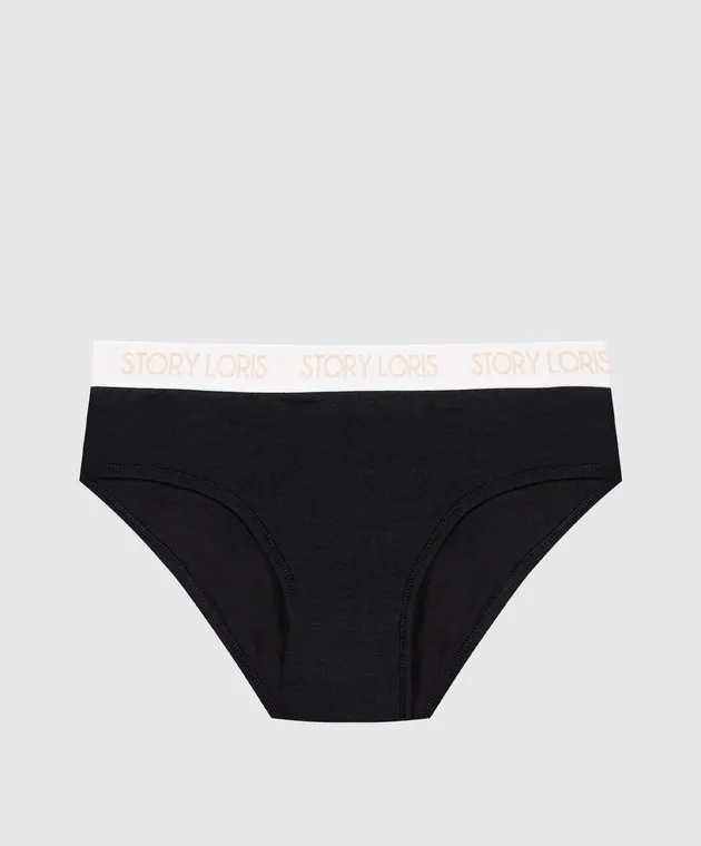 Story Loris Children's black panties with a logo