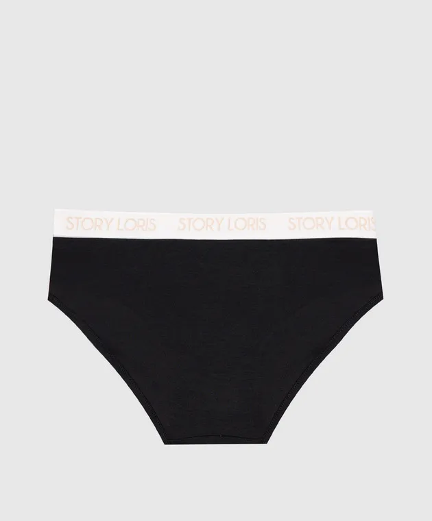 Story Loris Children's black panties with a logo