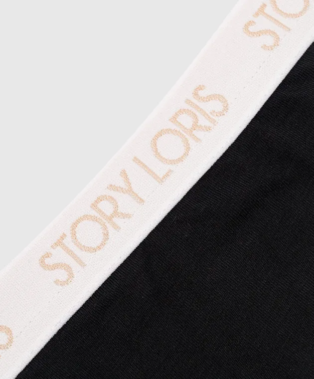 Story Loris Children's black panties with a logo