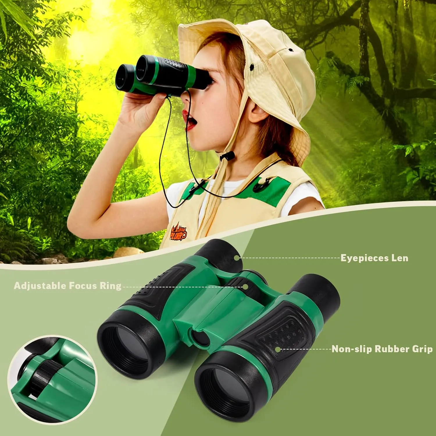 Tacobear Kit Explorador Niños Aire Libre Aventura Juguetes con Chaleco Sombrero Prismáticos Lupa Cazamariposas Brújula Juguetes 
