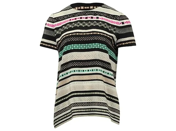 Top de rayas en seda multicolor Tori de Diane Von Furstenberg Impresión de pitón 