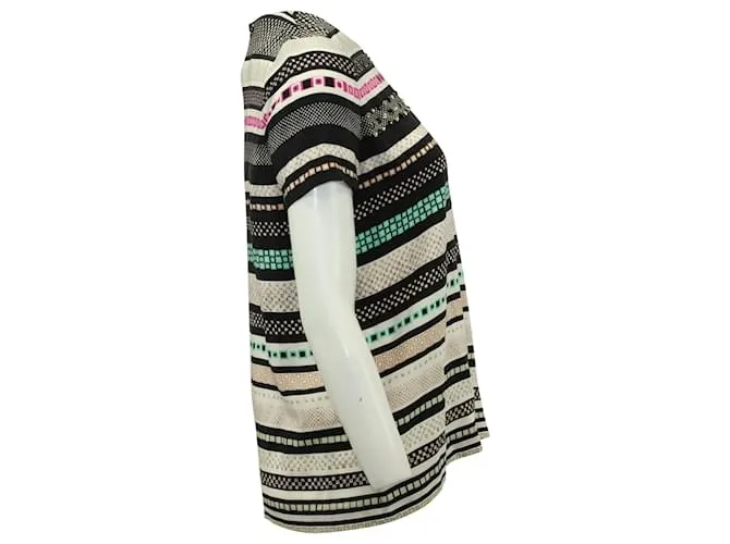 Top de rayas en seda multicolor Tori de Diane Von Furstenberg Impresión de pitón 