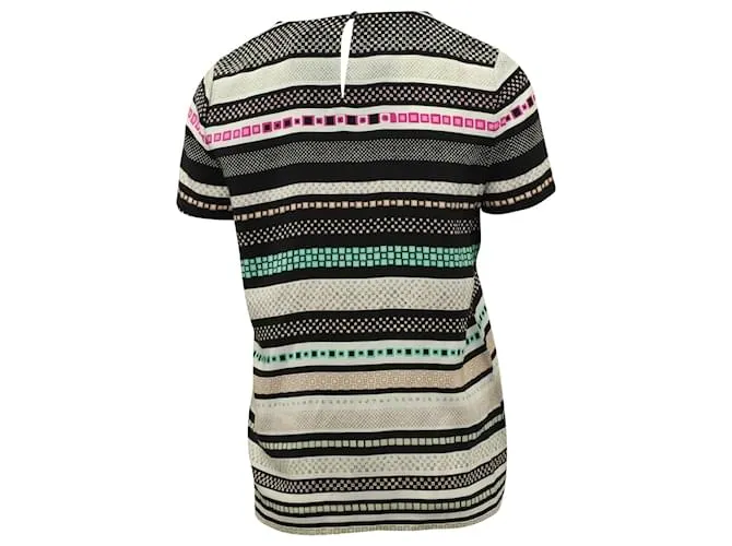 Top de rayas en seda multicolor Tori de Diane Von Furstenberg Impresión de pitón 