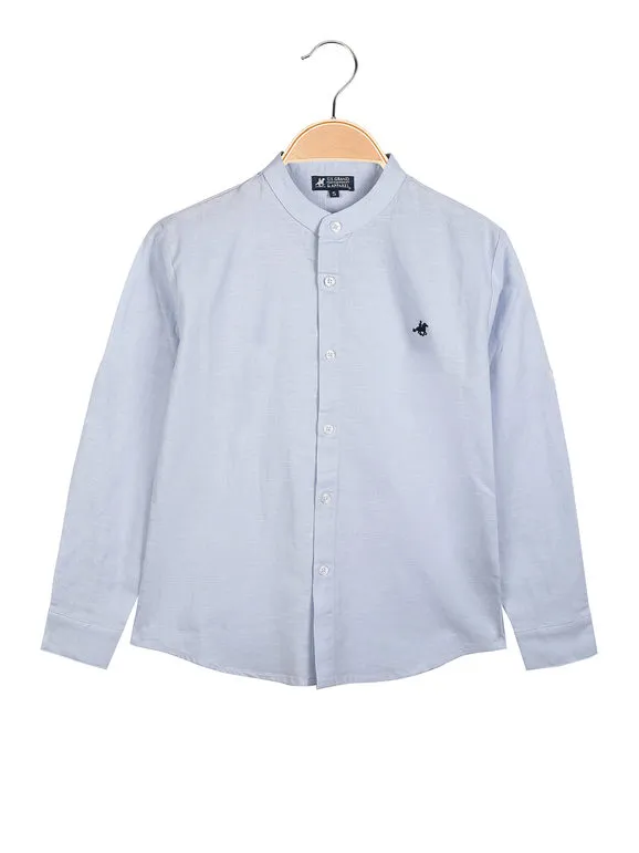 U.S. Grand Polo Camisa mandarina de niño en lino