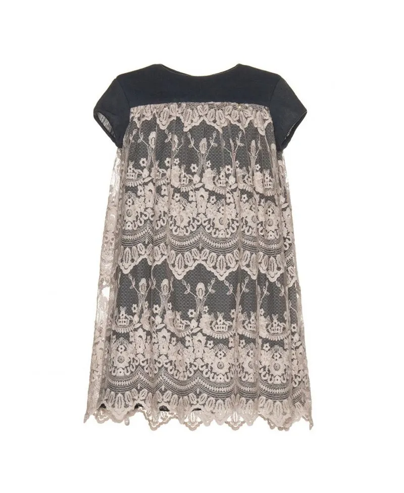 Vestido Bambula Gris Oscuro Nanos Niña