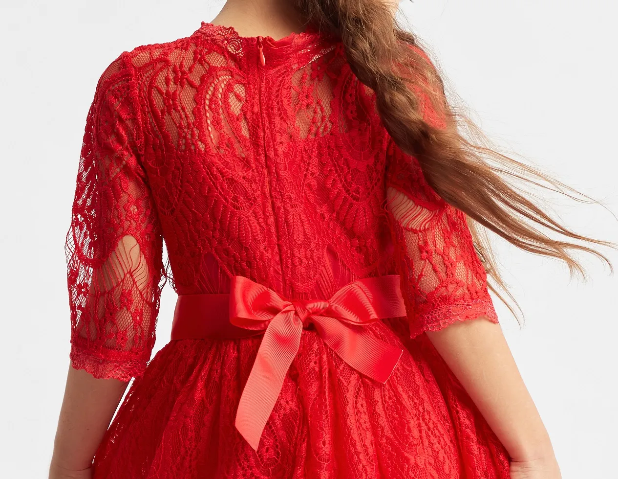 Vestido ceremonia niña Bohemia rojo