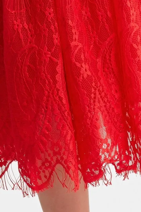 Vestido ceremonia niña Bohemia rojo