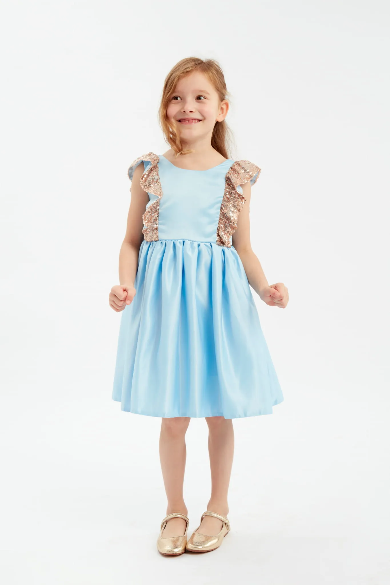 Vestido ceremonia niña Capri azul