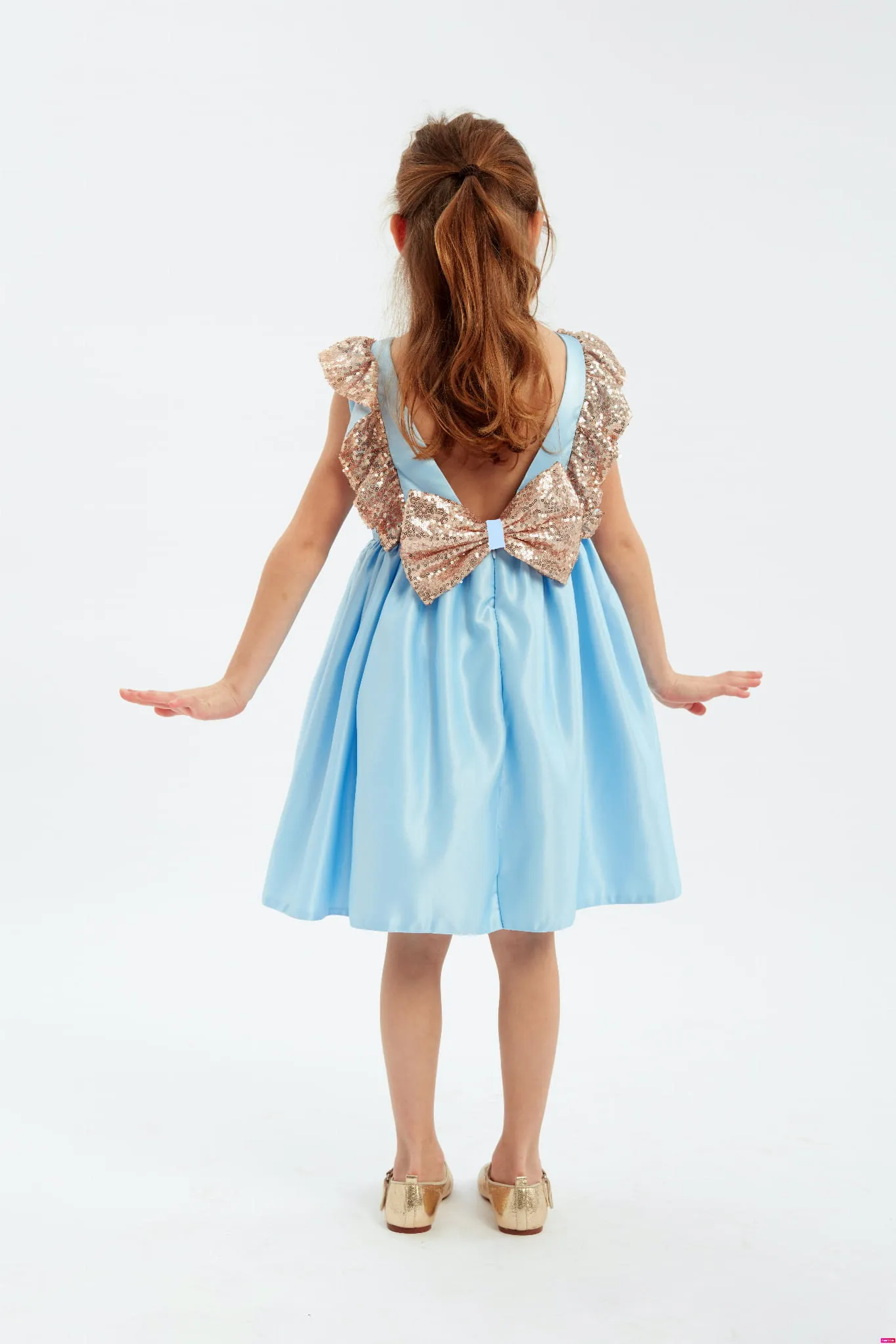 Vestido ceremonia niña Capri azul