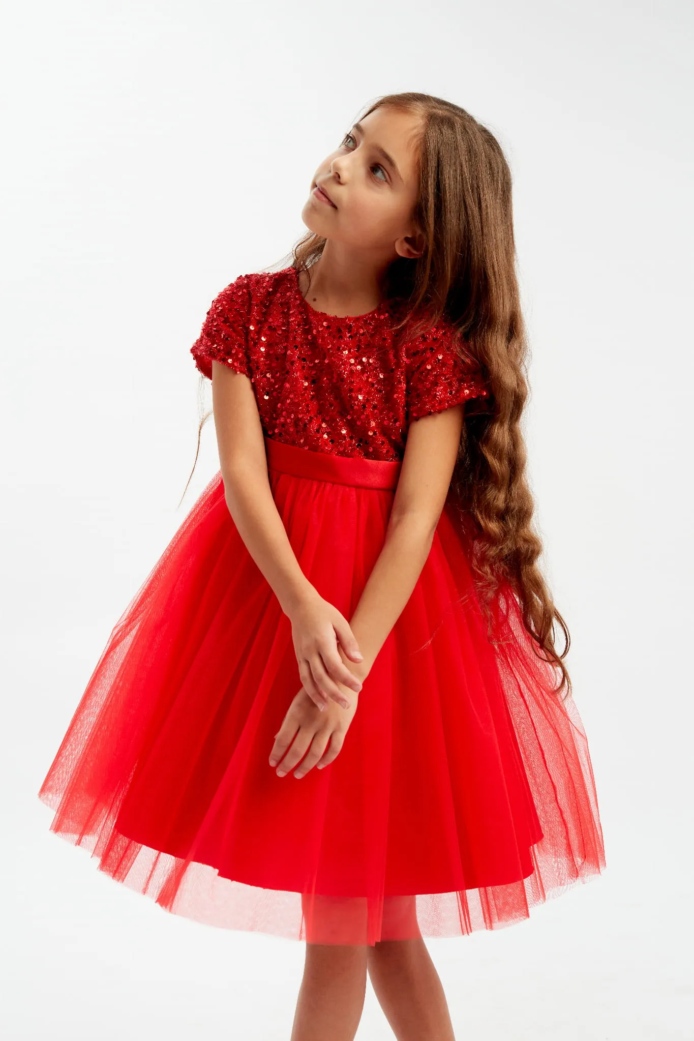 Vestido ceremonia niña Elisa rojo