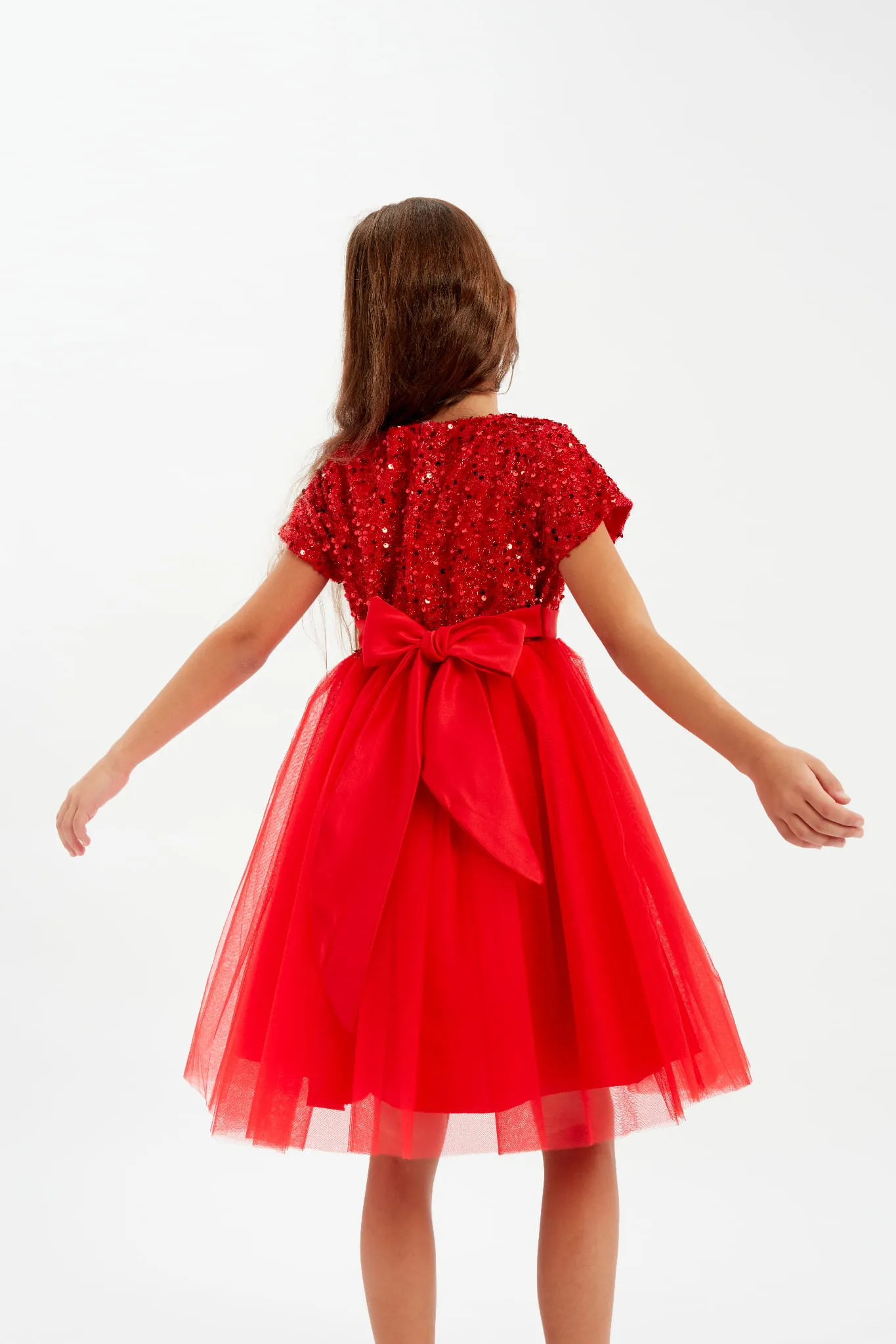 Vestido ceremonia niña Elisa rojo