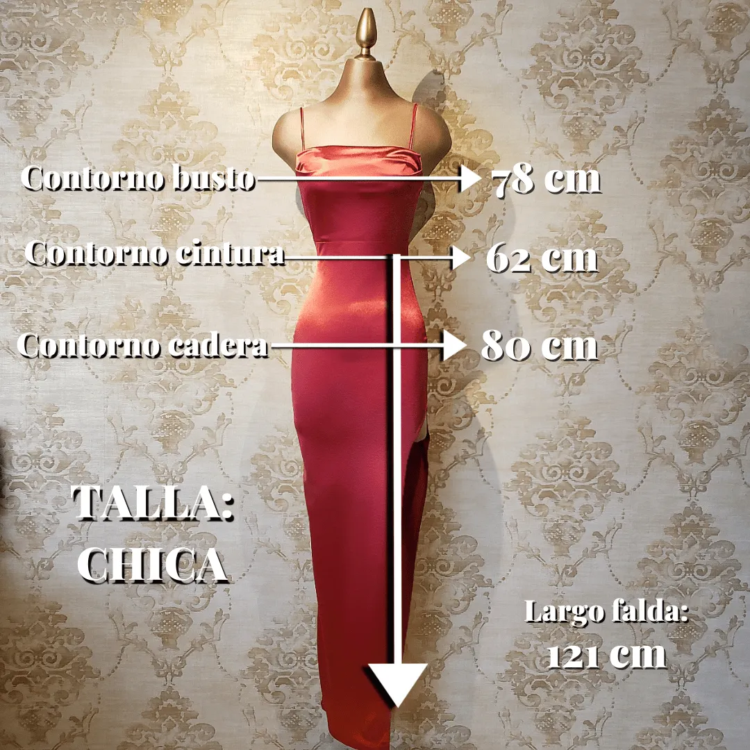 Vestido Coral Largo Satinado Elegante