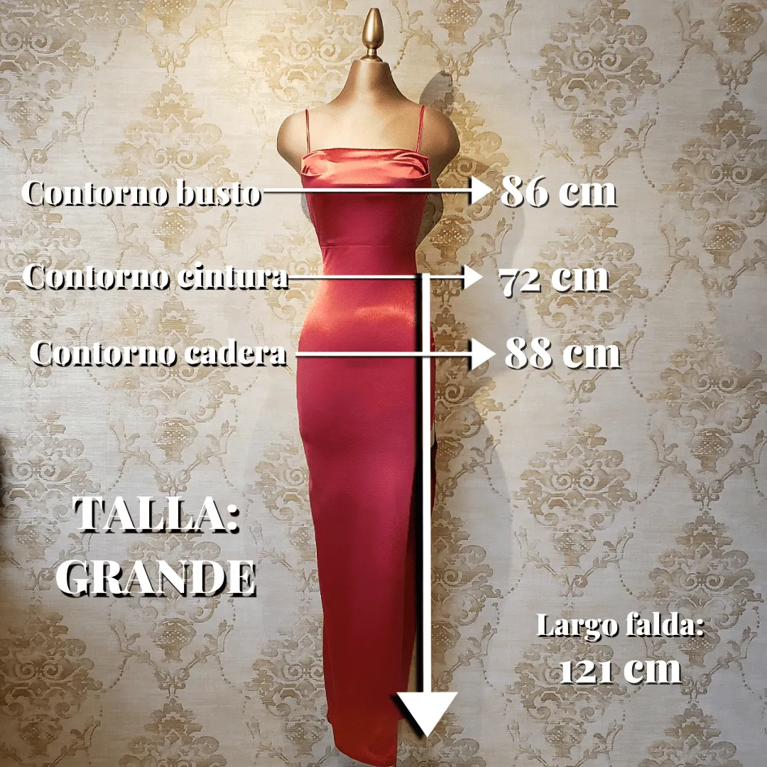 Vestido Coral Largo Satinado Elegante