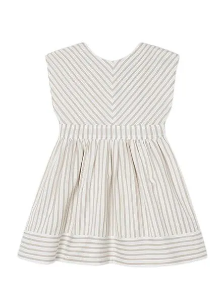 Vestido Mayoral Rayas Beige Para Niña